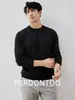 Suéter Macio e Flexível Engrossado com Gola Redonda para Homens, Camada de Base Quente para o Inverno, Tricô Casual de Cor Sólida de Alta Qualidade para o Dia a Dia