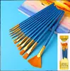 Amazon Varilla de Plástico 12 Piezas Pincel de Nylon para Gouache Pincel de Pintura para Niños Pincel de Acuarela de Bellas Artes Pincel de Óleo