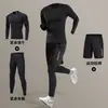 Traje de Running Otoño Invierno para Hombre Ropa Casual de Secado Rápido Ropa Deportiva Térmica Elástica Alta Entrenamiento Malla Base Ajustada Entrenamiento Fitness