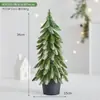 Arreglo de escritorio pequeño de Pe Scene de cedro Decoraciones navideñas de moda Adornos Árbol de Navidad Mini nevada flockada