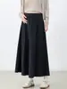 Falda de maternidad de longitud media, nuevo estilo otoño 2026, falda larga plisada negra para mujeres petite, ropa de otoño para mujeres embarazadas, falda media Maillard