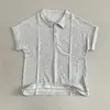 Algodón y Lino Súper Refrescante Cómodo Transpirable Algodón Copo de Nieve Suéter de Puerta Cuello POLO Manga Corta Top Camiseta de Color Sólido Casual Mujer