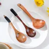 Cuchara de Sopa de Madera Maciza con Mango Largo Creativo Cuchara para Arroz Cuchara Pequeña para el Hogar Cuchara para Gachas Cuchara de Madera para Cocina Cuchara Grande de Madera Venta al por Mayor