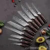 Conjunto de facas de cozinha Cross-Border com cabo de madeira em aço inoxidável, cores populares, para cozinhar, cortar legumes e frutas. Faca Santoku, utensílio de cozinha doméstico.