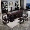 Mesa de Té de Madera Maciza China de Gama Alta de Palo de Rosa, Combinación de Mesa de Té y Sillas, un Juego Completo para Oficina, Hogar Antiguo, Sala de Estar, Kung Fu
