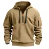 Moletom masculino transfronteiriço, peça de outer wear para outono e inverno, moletom com capuz e múltiplos bolsos masculinos, estilo esportivo casual solto, em estoque