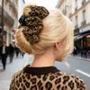 Pinza de Burbuja de Nube Estampado de Leopardo de 13 cm Pinza de Tiburón para el Cabello Retro Otoño e Invierno Pinza Elegante para Cola de Caballo Accesorios para el Cabello de Moda Venta al por Mayor