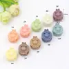 Mini Pinza para el Cabello con Forma de Corazón Colorida Transfronteriza de 2 cm, Pinza para el Cabello tipo Macarrón, Pinza Lateral, Lazo Cuadrado de Flor