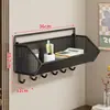 Cesta colgante para mesita de cama de dormitorio sin taladro, estante de almacenamiento de pared, estante flotante de almacenamiento para dormitorio, organizador de almacenamiento lateral para armario