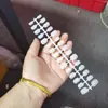 Piezas de Uñas Postizas Semi-usadas a Mano Color Nude Mate Frijol Frijol Un Rubor Un Tamaño Cuadrado Corto Redondo Parche de Arte para Uñas