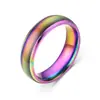 Amazon Caliente Caliente Caliente Anillo que Cambia de Color por Temperatura Anillo de Acero Inoxidable para Pareja Anillo Simple que Cambia de Color Anillo