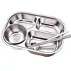 Plato dividido de acero inoxidable 316L para niños y bebés, tazón para comer en casa, vajilla para jardín de infantes, venta al por mayor y dropshipping