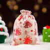 Bolsas de Algodón con Cordón Estampadas en Dorado Navideño, Bolsas de Regalo con Cordón Estampadas, Personalizables con Logo, Venta al por Mayor desde el Fabricante