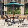 Mesa y Silla de Exterior con Combinación de Sombrilla Parasol Exterior al Aire Libre Tienda de Té con Leche Café Silla de Mimbre de Patio de Hierro Simple y de Ocio