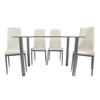 Mesa de Comedor Mesa de Comedor Moderna Vidrio Templado Mesa y Silla de Comedor para el Hogar Combinación Moderna Sencilla Mesa de Negociación