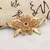 Pingente de flor de renda dupla de cobre puro antigo, grampo de cabelo Hanfu, acessórios para cabelo, material para chapéu, estilo nacional, joias de estilo étnico