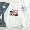 Sudadera con Estampado de Cazadores de Demonios KPop Huntrix Corte Holgado Unisex Versátil Sudadera con Capucha Casual