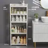 Estante Angosto de 10 cm para Almacenamiento Detrás de la Puerta del Baño, Gabinete para Espacio del Inodoro, Carrito Pequeño de Pie, Estante para Grietas del Baño, Solución de Almacenamiento