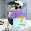 Camiseta de Verão Manga Curta 100% Algodão Estilo Coreano para Meninos 26 Novos Estilos Roupas Infantis Seção Fina Blusa Solta para Crianças de Tamanho Médio e Grande 6