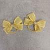 Cinta para el pelo de cuero con lazo de hilo de seda amarillo brillante para niña pequeña, ideal para primavera y verano.