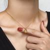Collar de Guisantes Dorados Superpuestos Inmarcesibles para Mujer Otoño Cadena de Lana de Doble Capa Invierno Nicho Estilo Frío Cadena Clavicular Collar Cadena