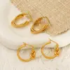 Pendientes Europeos y Americanos de Alta Gama Transfronterizos de Múltiples Capas para Mujer Estilo Ins Fresco de Nicho Pendientes de Acero de Titanio Versátiles de Moda 18K Venta al por Mayor
