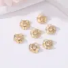 Relleno de Oro de 14K Conservación del Color Hoja de Loto Separador Joyería Cuentas de Cristal Cuentas Sueltas Pulsera Collar Accesorios Hechos a Mano DIY Accesorios