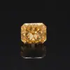 Flor de Gelo Corte Retangular Chanfrado Zircônia Pedra Solta Corte Esmeralda Diamante Amarelo Zircônia Anel Joias Acessórios de Vestuário Acessórios