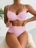 2025 Europa y Estados Unidos comercio exterior transfronterizo Amazon tendencia estampado cuello halter sexy bikini dividido encaje aguas termales