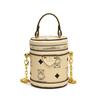 Bolsa Infantil Outono e Inverno Nova Estampa Vintage Mini Bolsa Saco Rica Estilo Western Bolsa Transversal com Corrente para Meninas Bolsa Vermelha