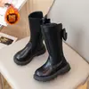 Botas Altas para Niñas Otoño Invierno Felpa Plus Cálidas Botas de Piel Botas Dulces de Princesa con Lazo Suela Suave Antideslizantes Botas Altas para Niños