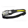 Linterna frontal de silicona para correr con múltiples fuentes de luz LED XPE, de nuevo diseño transfronterizo, con inducción magnética, luz púrpura UV, luz fuerte