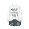 BAKING MAIS QUE Amazon eBay loja independente moda casual feminina outono e inverno gola redonda moletom comércio exterior