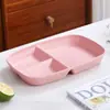 Plato de desayuno dividido para el hogar estilo Ins, plato de fruta, plato largo cuantitativo para reducción de grasa, control de peso, comida, plato de tres compartimentos, venta al por mayor