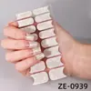 Adesivos de Unha Zhengxiang Semi-Transparentes Cor Verde Cebola Filme de Esmalte à Prova d'Água e Manchas Adesivos de Unha com Folha de Ouro e Prata Transfronteiriços Europeus e Americanos Sem Cozimento