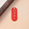 Accesorios para Joyería de Aleación con Goteo de Aceite DIY Llavero Rojo Pulsera Colgante con Texto de Bendición Placa de Palabra Inspiradora de Buena Suerte