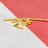 Plata S925 Chapada en Oro Cuentas Cilíndricas de Bambú Cepillado Mate Cuentas Espaciadoras de Hueso de Cintura Delgada Accesorios para Pulsera Trenzada DIY