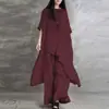 2024 tamanho grande pronta entrega traje esportivo casual feminino coreano de algodão e linho 2 peças top de manga curta com gola redonda calças
