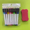 Núcleo de cor de pintura infantil 8 cores cinto pincel caneta para quadro branco apagável proteção ambiental à base de água conjunto de canetas apagáveis pequenas caneta para quadro branco