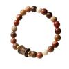Pulseira de Nó de Bambu com Contas Fengduo Proverbio de Seis Caracteres Pulseira de Contas de Oração Masculina Pulseira Feminina Design Único Estilo Casal Joias