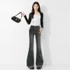 Jeans acampanados de cintura alta para mujeres petite y sexys, pantalones bootcut ajustados para primavera y otoño, nuevo modelo 2026