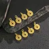 Pingente Redondo de Paz Dourado Banhado a Ouro Prata S925 Inteiriço Acessório DIY Versátil Enfeite para Pendurar Estilo Chinês