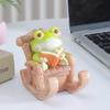 Nueva Mecedora Rana Lindo Animal Soporte para Teléfono Móvil Escritorio Oficina Regalo Creativo Decoración del Hogar Pequeños Adornos