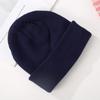 Gorros de Punto Gruesos de Otoño e Invierno para Hombres y Mujeres, Gorros de Lana con Borde Enrollado, Gorros Lisos Negros, Gorros de Punto Pulóver, Gorros para el Frío Hechos a Mano al Por Mayor