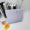 Bolsa de Cosméticos de Felpa Color Caramelo Macaron Onda de Puntos Color Capacidad Grande Viaje Bolsa de Almacenamiento de Cosméticos Bolso de Mujer