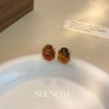 Pendientes de ámbar de alta calidad estilo coreano irregulares exquisitos simples moda alto valor temperamento femenino pendientes versátiles