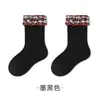 ZT1261 Meias de Meia-Canela Primavera e Outono para Meninas Meias Curtas de Renda Princesa para Bebês Meias Infantis Sem Costura com Barra Solta Cor Sólida Outono