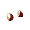 Pendientes en forma de U de color rojo vino de alta calidad Diseño antiguo francés pendientes de gota de agua nuevos pendientes vintage de otoño e invierno