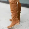 Nuevas Botas Largas de Mujer Otoño/Invierno 2026 con Cremallera Lateral y Diseño de Tubo Alto de Gamuza