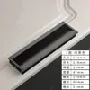 Puxador de gaveta oculto puxador de gaveta moderno de alumínio espacial puxador embutido de porta de correr fenda embutida fivela de liga de alumínio